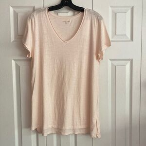 Eileen Fisher Shell Pink Relaxed Short Sleeve Organic Cotton T-shirt